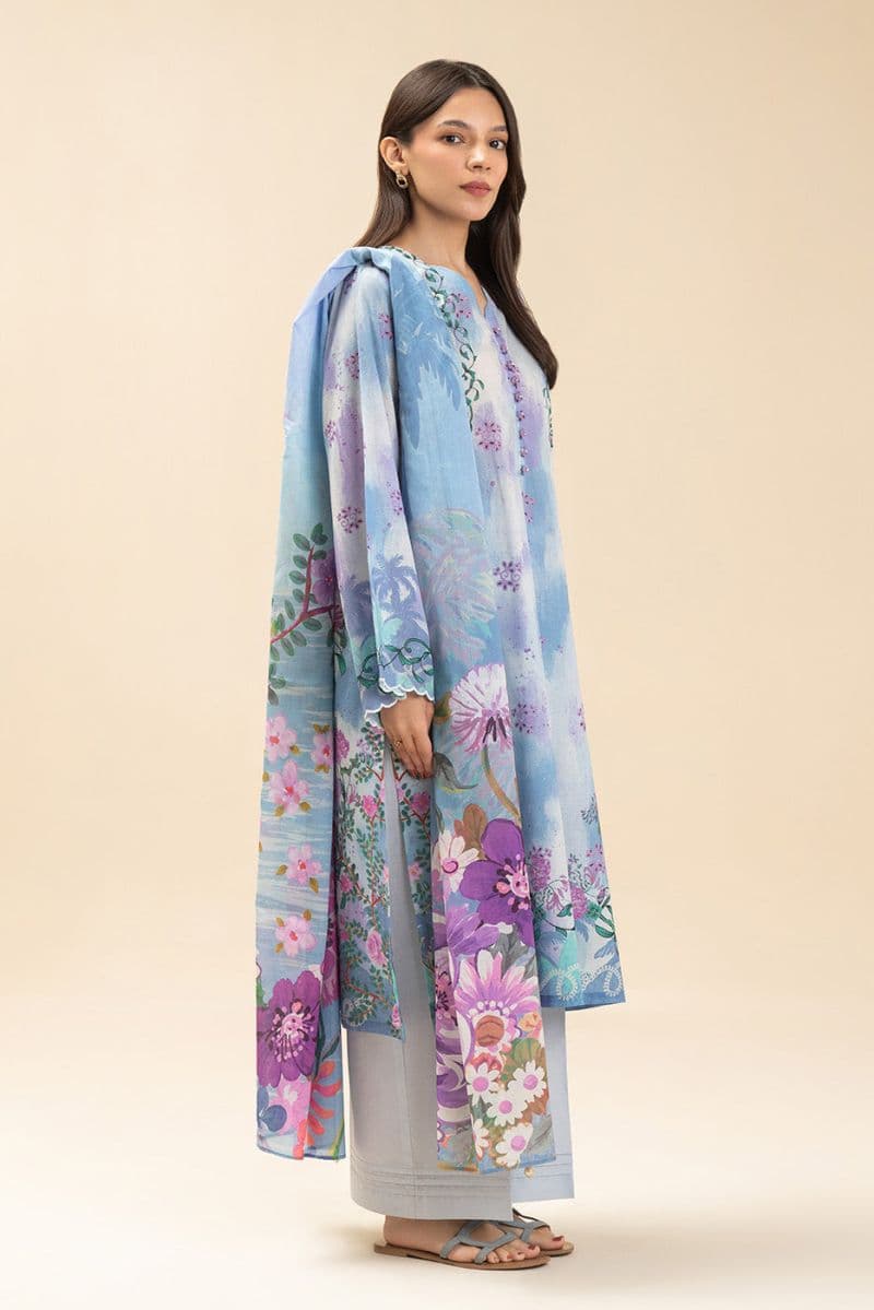 3 PICE PRINTED LAWN SUIT-COASTAL BREEZE (UNSTITCHED) thumbnail