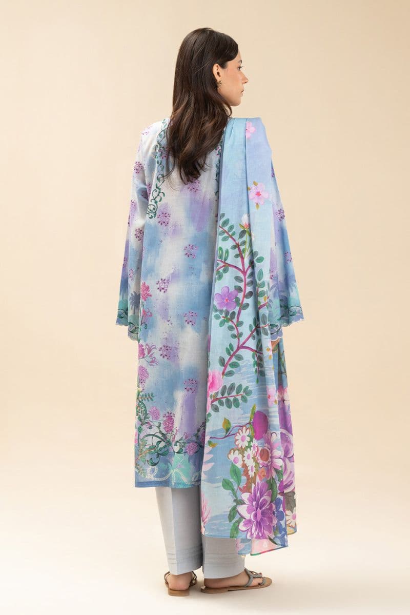 3 PICE PRINTED LAWN SUIT-COASTAL BREEZE (UNSTITCHED) thumbnail