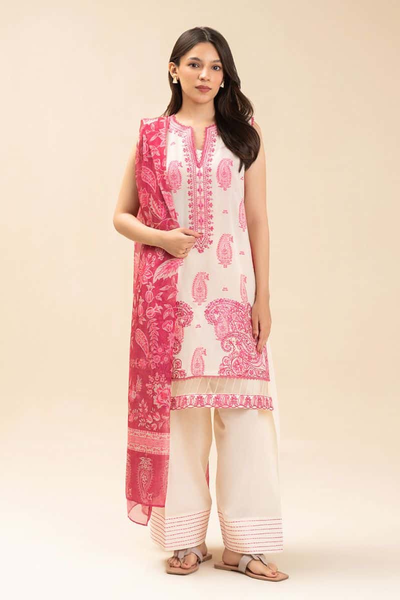 3 PICE EMBROIDERED LAWN SUIT-TIMELESS PAISLEY (UNSTITCHED) - alternate view