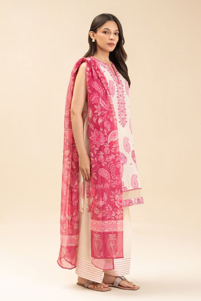 3 PICE EMBROIDERED LAWN SUIT-TIMELESS PAISLEY (UNSTITCHED) thumbnail