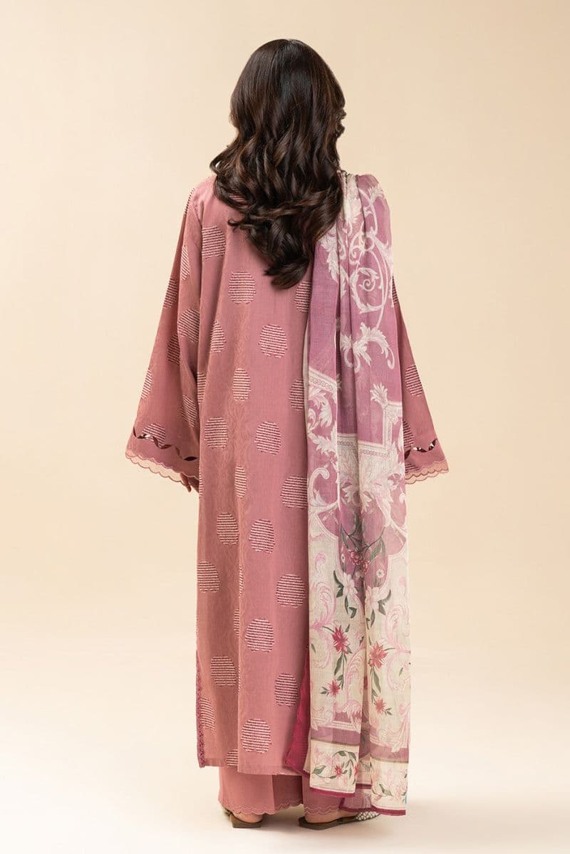 3 PICE EMBROIDERED LAWN SUIT-SALMON ROSE (UNSTITCHED) thumbnail