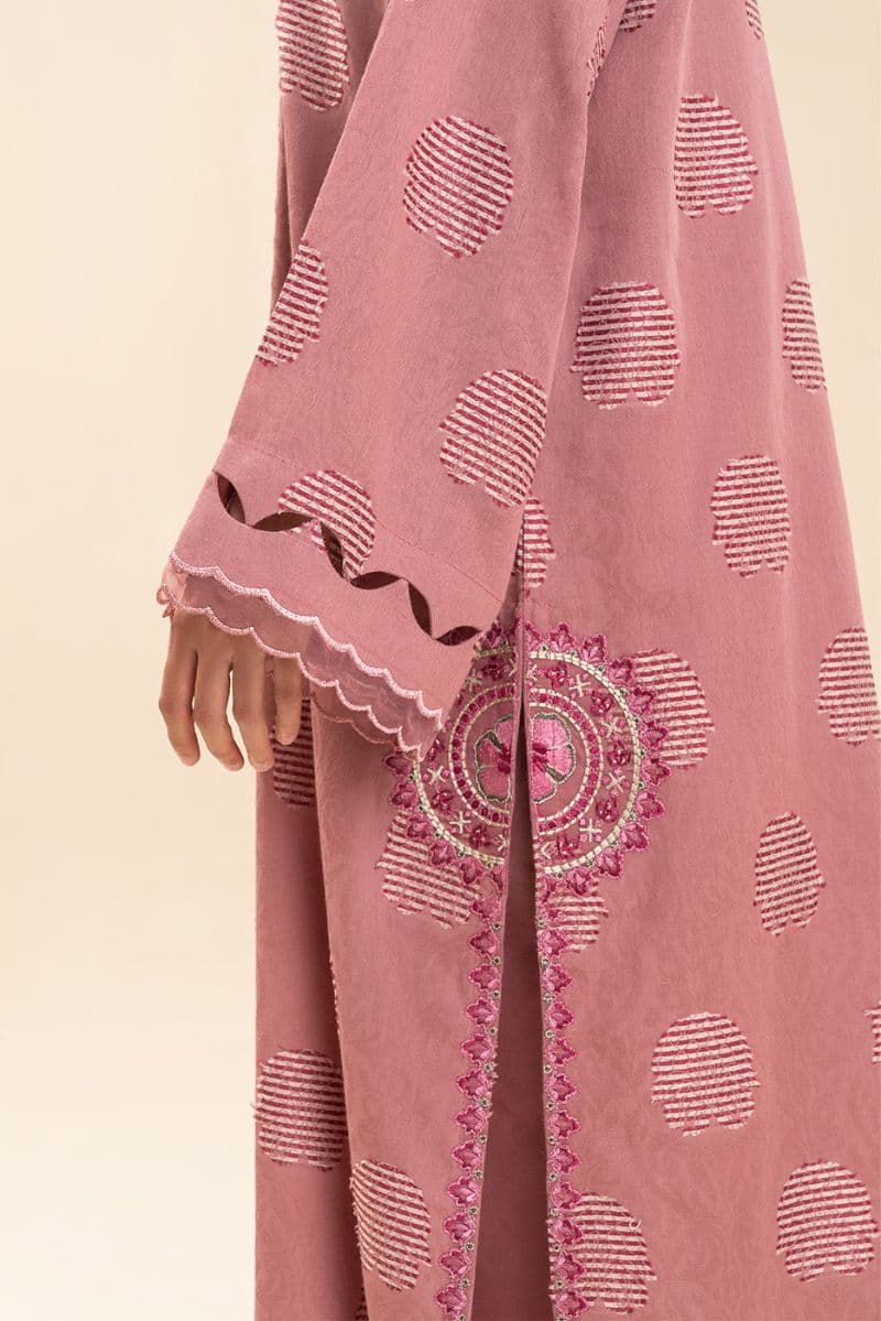 3 PICE EMBROIDERED LAWN SUIT-SALMON ROSE (UNSTITCHED) thumbnail