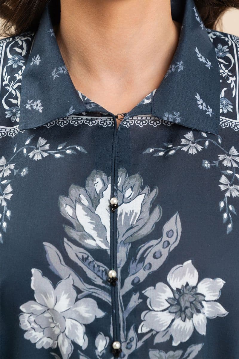 3 PIECE PRINTED LAWN SUIT-MYSTIC TIDE (UNSTITCHED) thumbnail