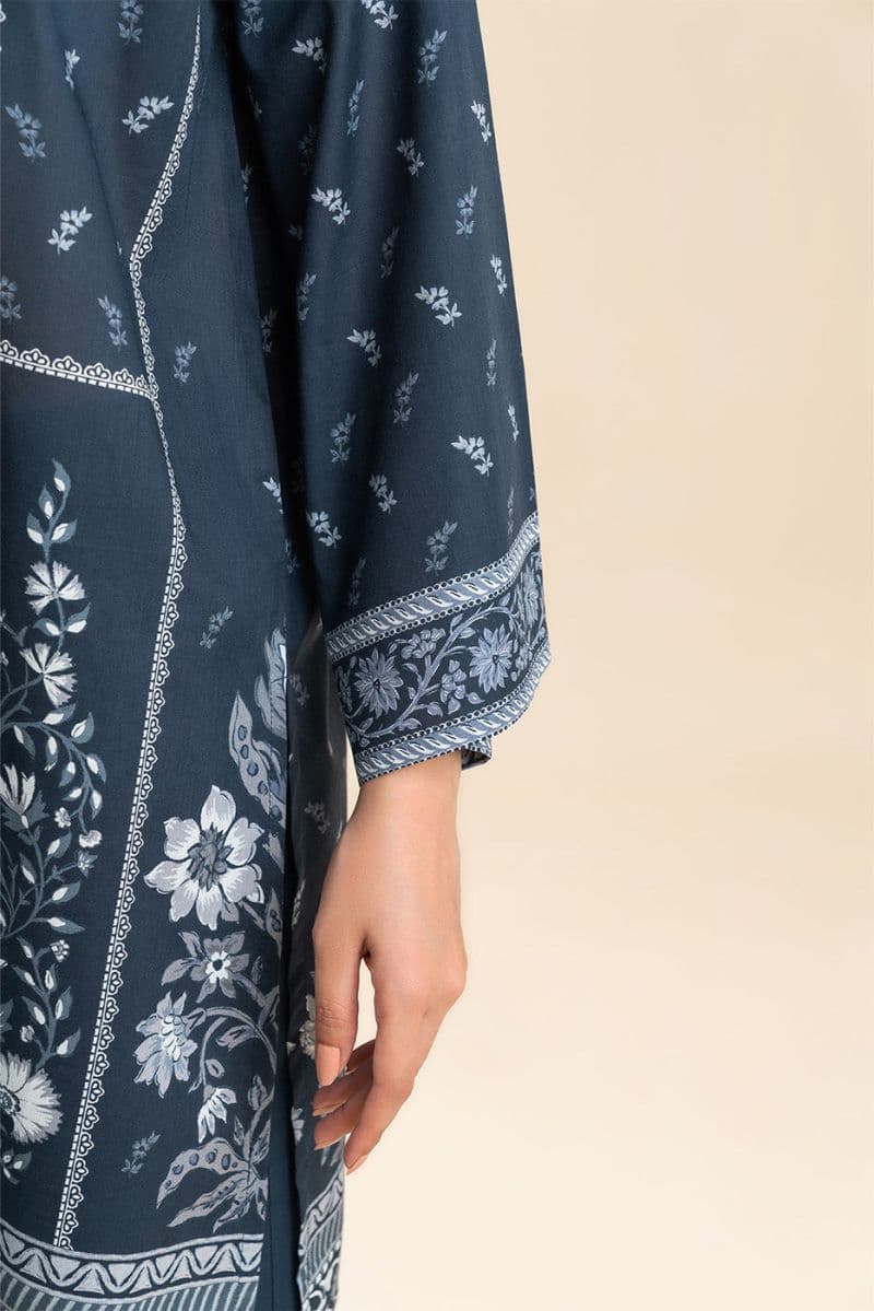 3 PIECE PRINTED LAWN SUIT-MYSTIC TIDE (UNSTITCHED) thumbnail