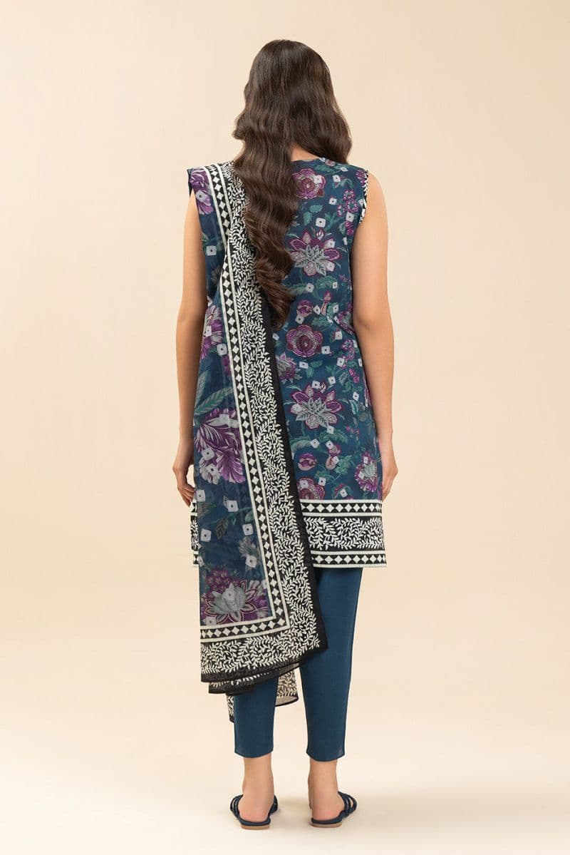 3 PIECE PRINTED LAWN SUIT-COASTAL SPRAY (UNSTITCHED) thumbnail