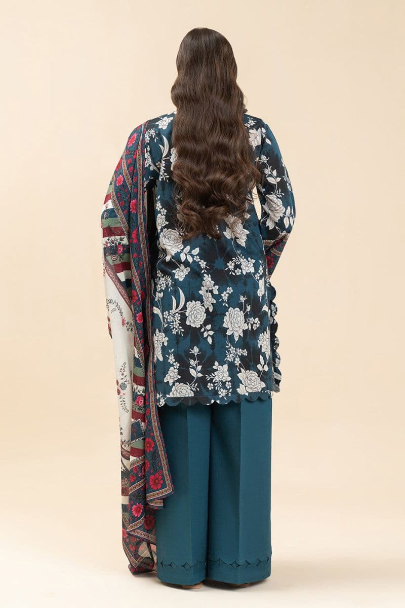 3 PIECE PRINTED LAWN SUIT-AZURE FLORAL (UNSTITCHED) thumbnail