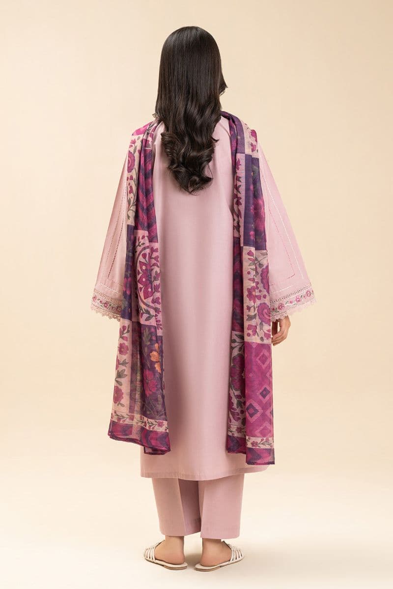 3 PIECE EMBROIDERED LAWN SUIT-PINK SERENITY (UNSTITCHED) thumbnail