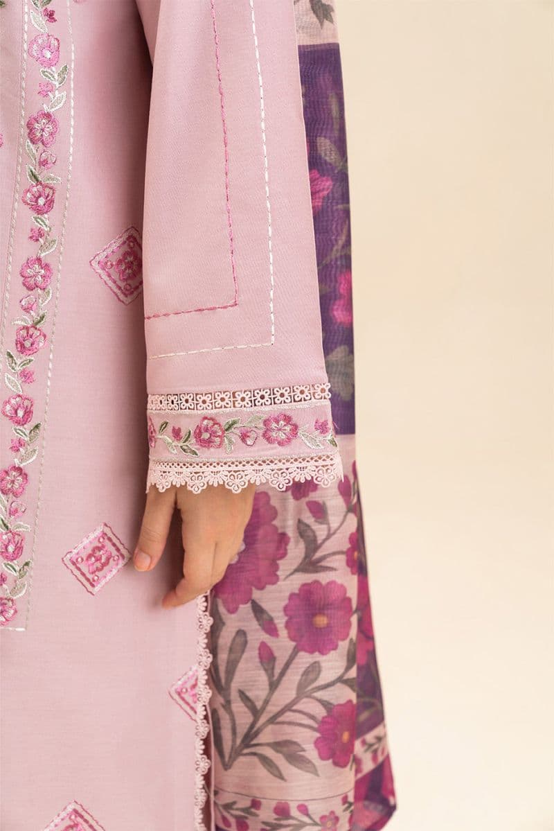 3 PIECE EMBROIDERED LAWN SUIT-PINK SERENITY (UNSTITCHED) thumbnail