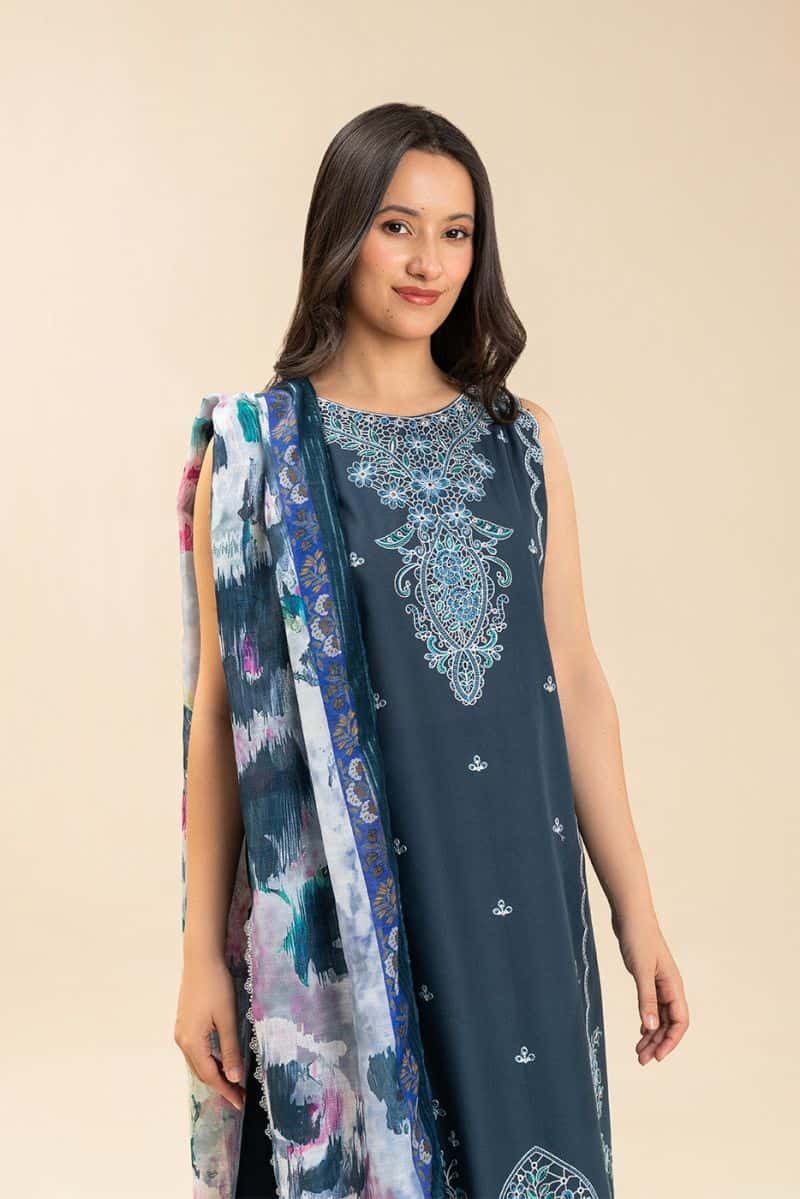 3 PIECE EMBROIDERED LAWN SUIT-STARLIT PETALS (UNSTITCHED)