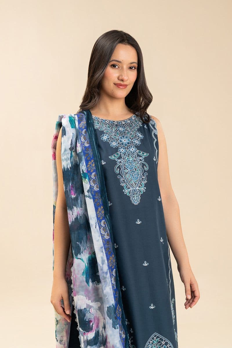 3 PIECE EMBROIDERED LAWN SUIT-STARLIT PETALS (UNSTITCHED) thumbnail