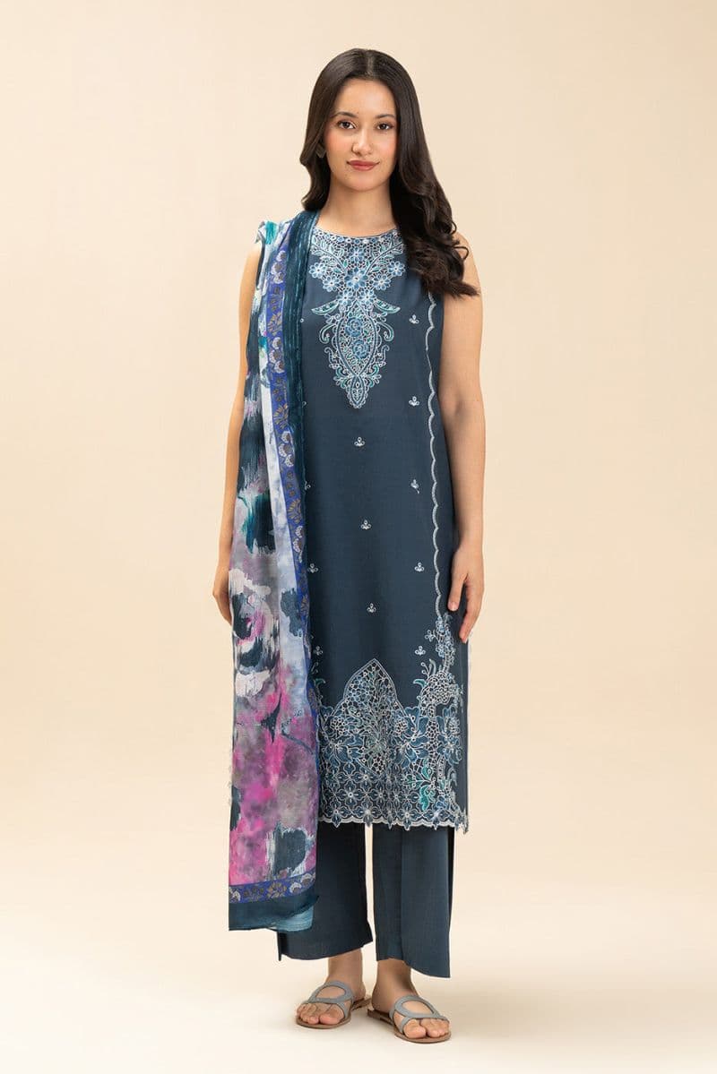 3 PIECE EMBROIDERED LAWN SUIT-STARLIT PETALS (UNSTITCHED) thumbnail