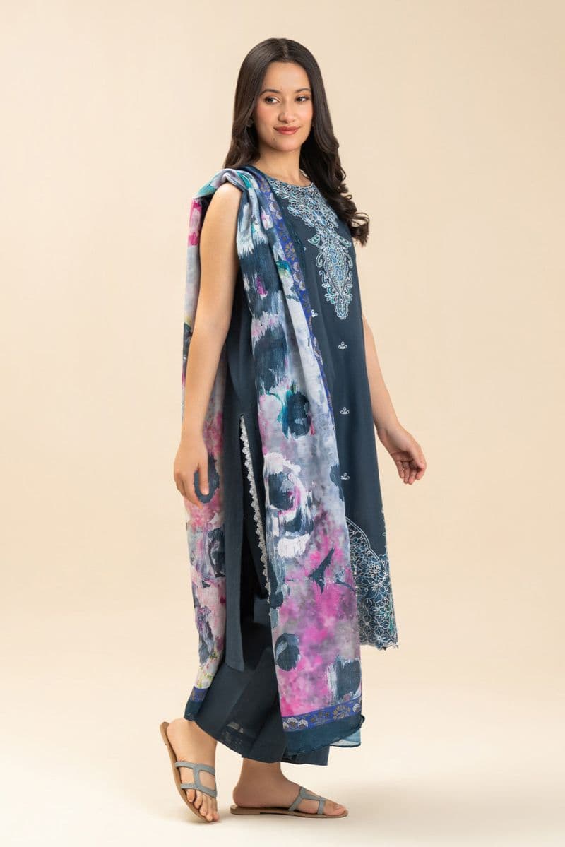 3 PIECE EMBROIDERED LAWN SUIT-STARLIT PETALS (UNSTITCHED) thumbnail