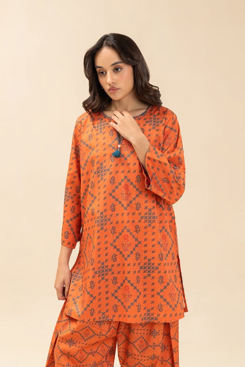 PRINTED TWO WAY SLUB SHIRT (PRET) thumbnail