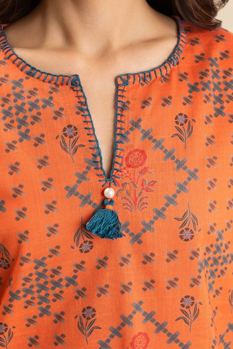 PRINTED TWO WAY SLUB SHIRT (PRET) thumbnail