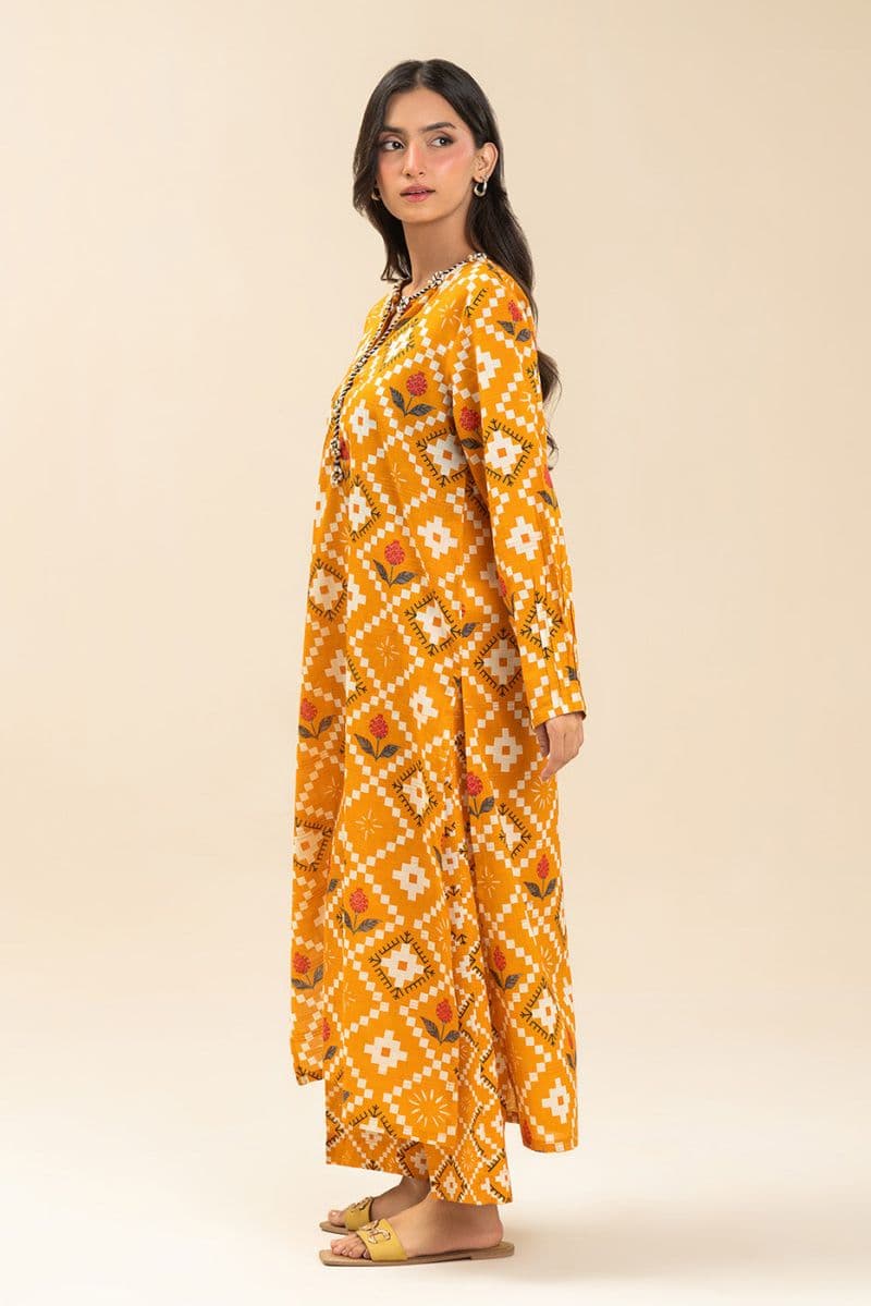 PRINTED LUREX LAWN SHIRT (PRET) thumbnail