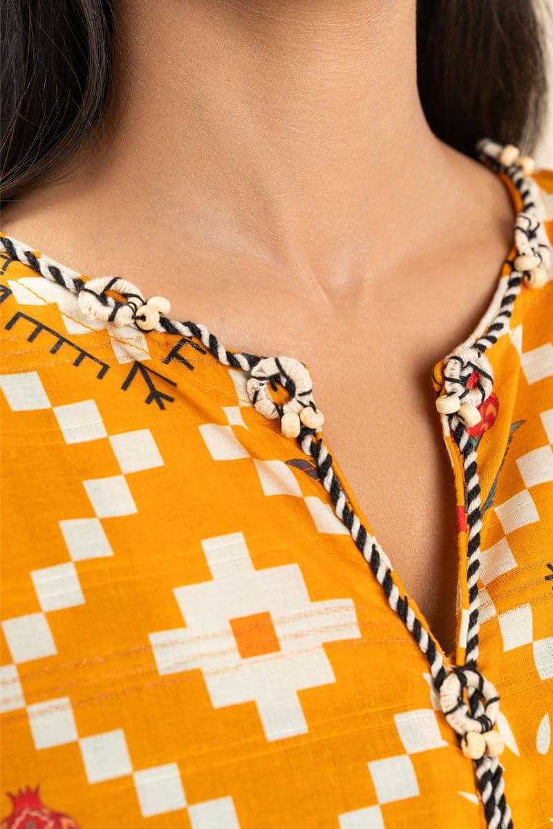 PRINTED LUREX LAWN SHIRT (PRET) thumbnail