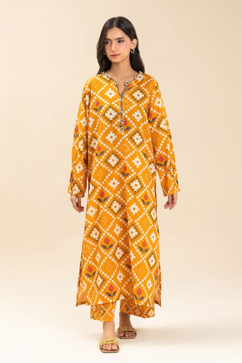 PRINTED LUREX LAWN SHIRT (PRET) thumbnail