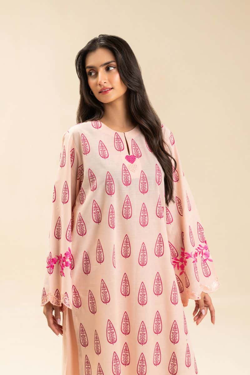 2 PIECE EMBROIDERED SLUB SUIT (PRET)