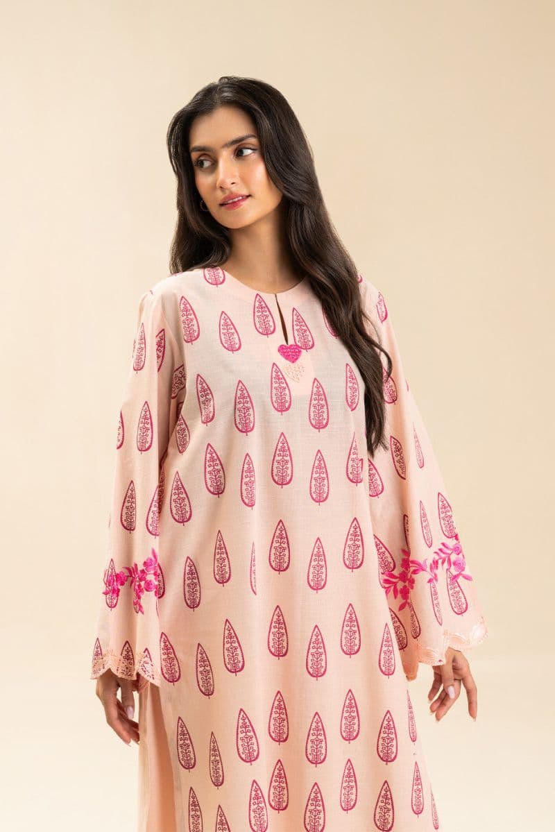 2 PIECE EMBROIDERED SLUB SUIT (PRET) thumbnail