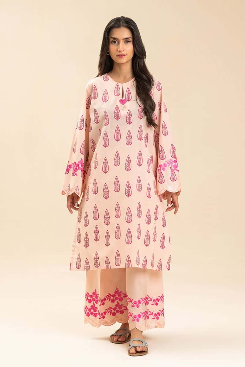 2 PIECE EMBROIDERED SLUB SUIT (PRET) - alternate view