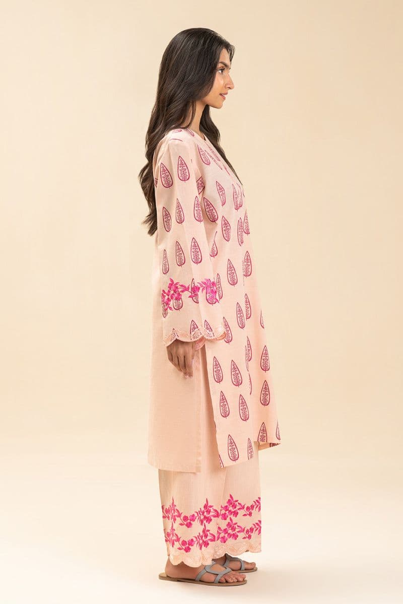 2 PIECE EMBROIDERED SLUB SUIT (PRET) thumbnail