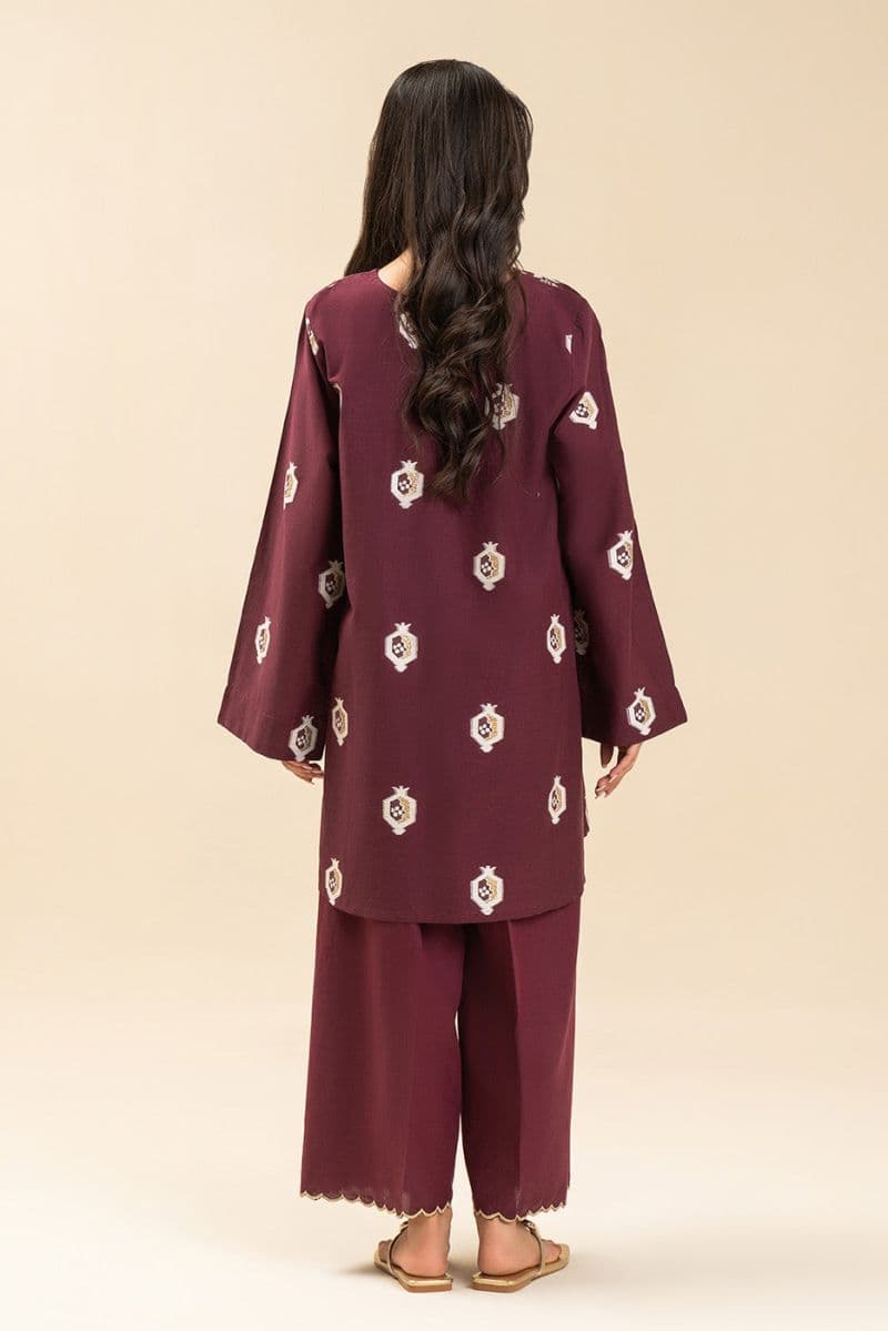 2 PIECE EMBROIDERED LUREX JACQUARD SUIT (PRET) thumbnail