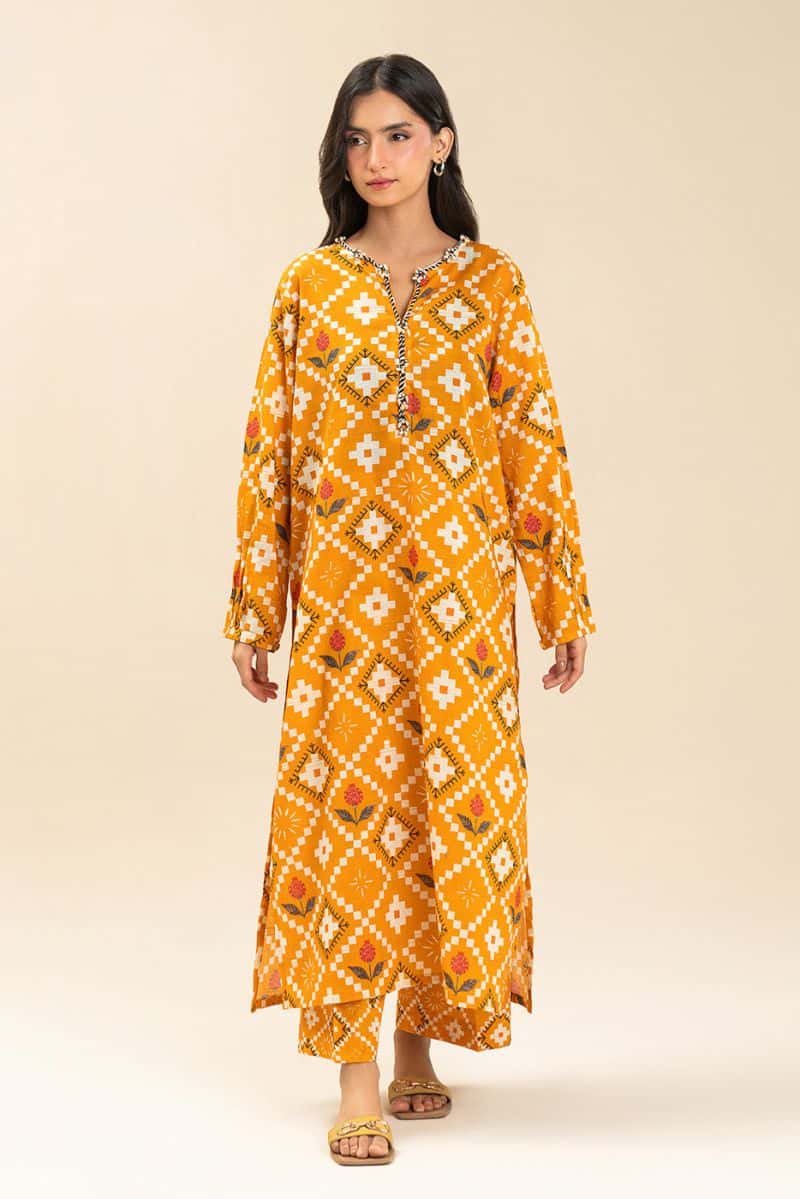 2 PIECE PRINTED LUREX LAWN SUIT (PRET) - alternate view