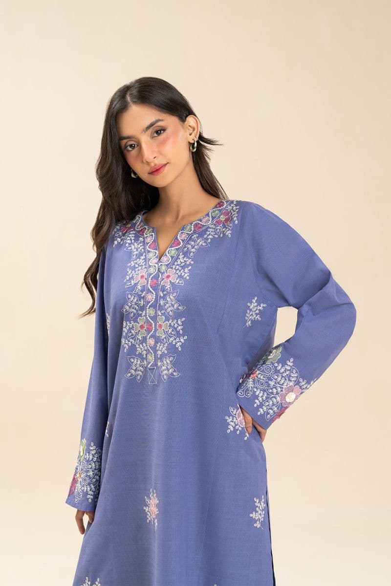 2 PIECE EMBROIDERED TWO WAY SLUB SUIT (PRET) thumbnail