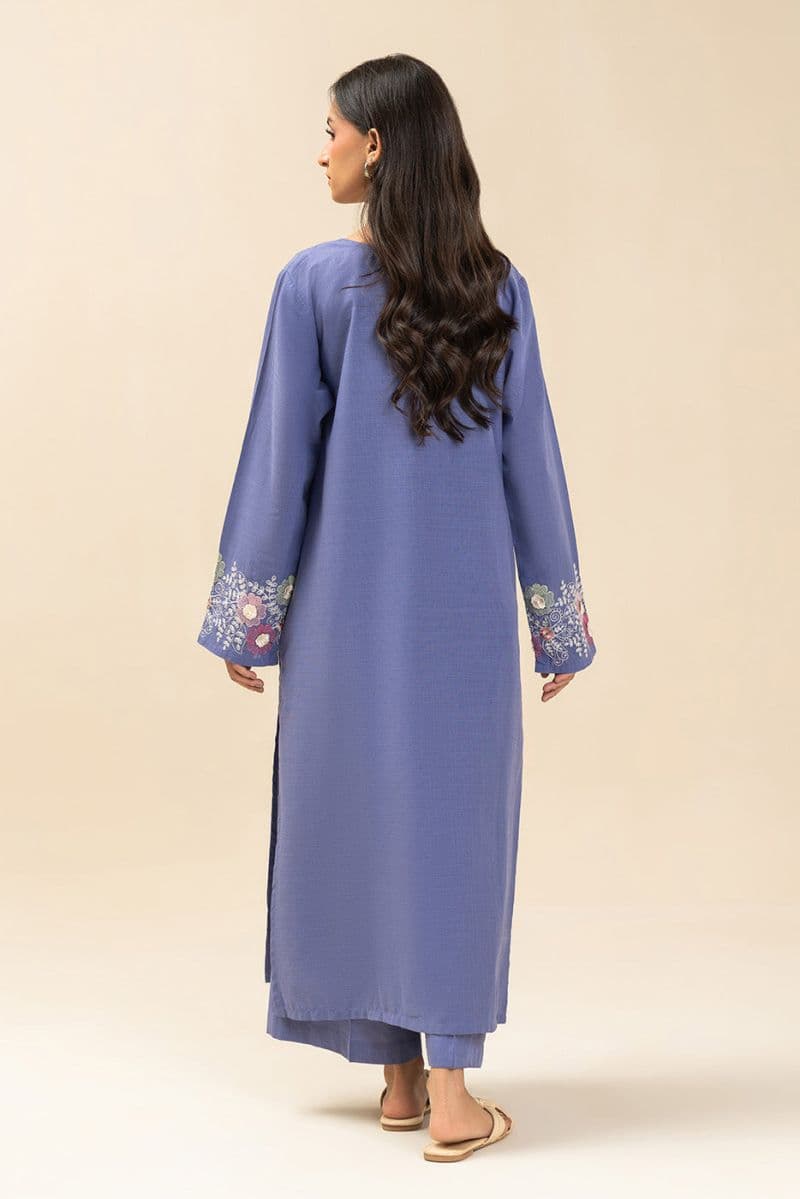 2 PIECE EMBROIDERED TWO WAY SLUB SUIT (PRET) thumbnail