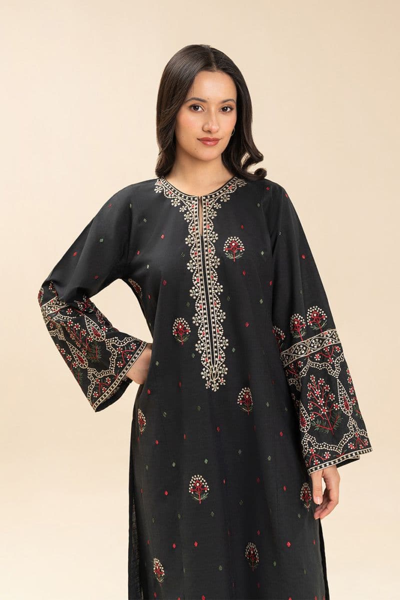 2 PIECE EMBROIDERED TWO WAY SLUB SUIT (PRET) thumbnail