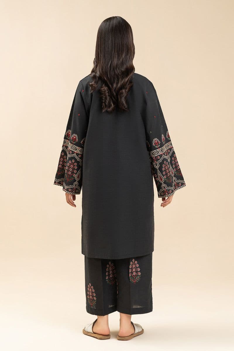 2 PIECE EMBROIDERED TWO WAY SLUB SUIT (PRET) thumbnail