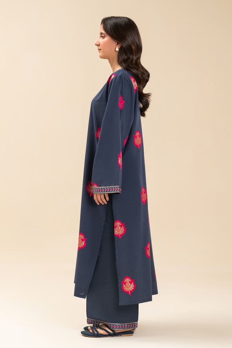 2 PIECE EMBROIDERED LUREX JACQUARD SUIT (PRET) thumbnail