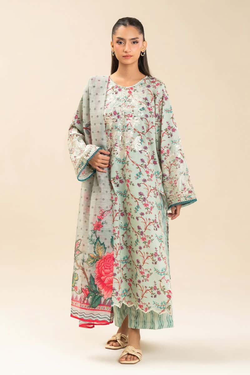 3 PIECE EMBROIDERED LAWN SUIT (HIGH CASUAL) - alternate view