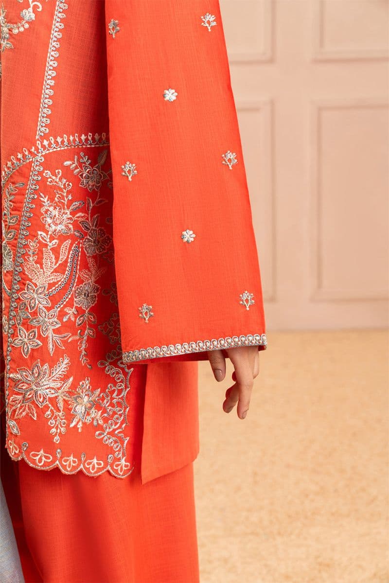 3 PIECE EMBROIDERED TWO WAY SLUB SUIT (HIGH CASUAL) thumbnail