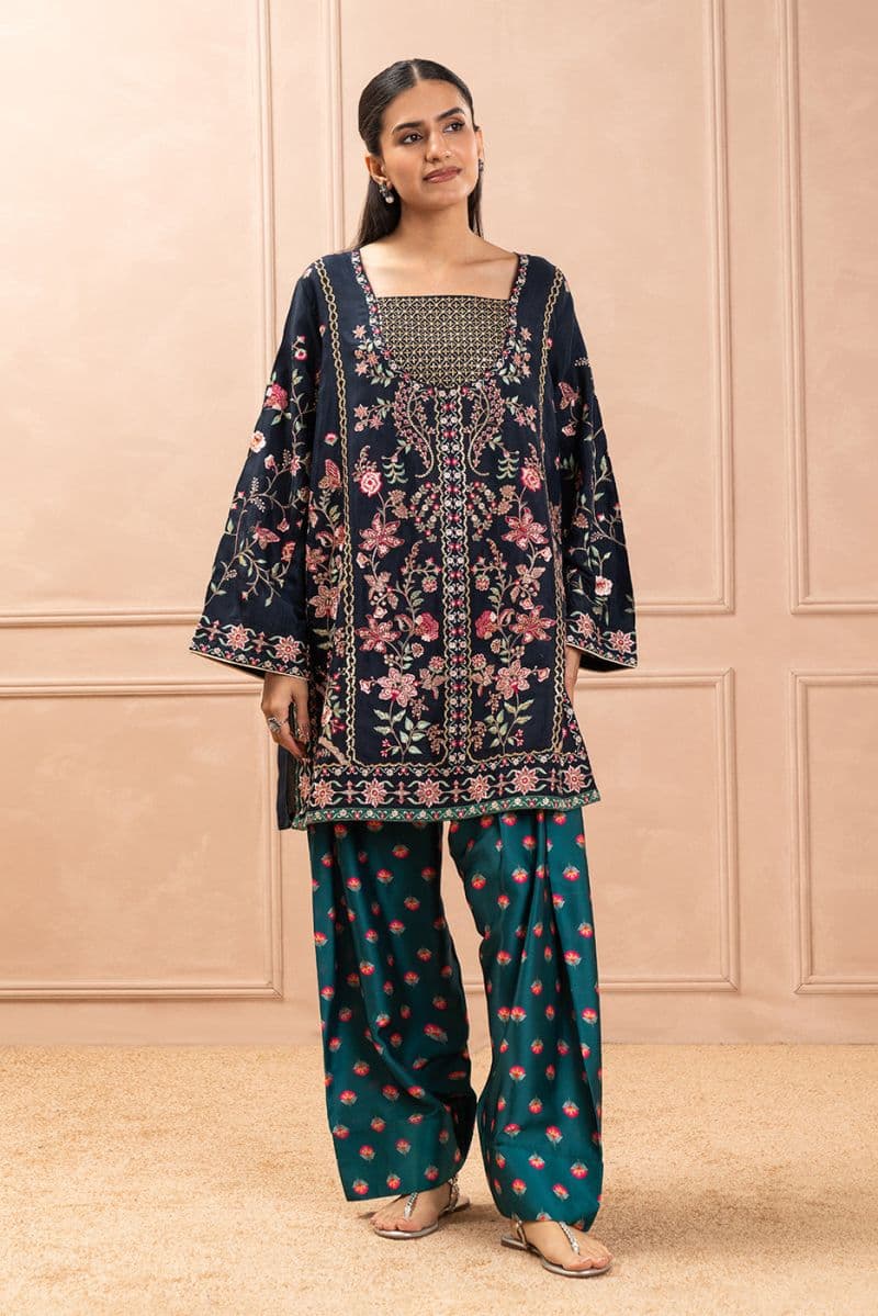 EMBROIDERED RAW SILK SHIRT (LUXURY PRET) thumbnail
