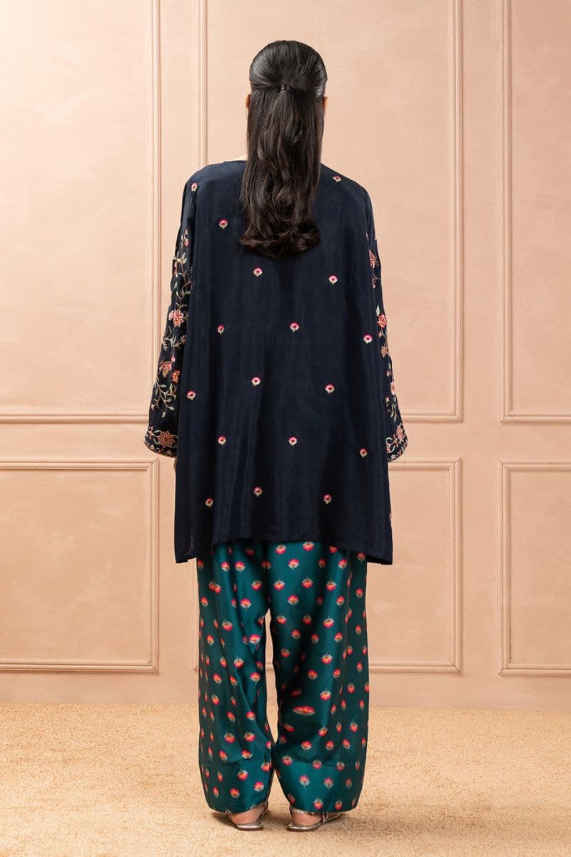 EMBROIDERED RAW SILK SHIRT (LUXURY PRET) thumbnail