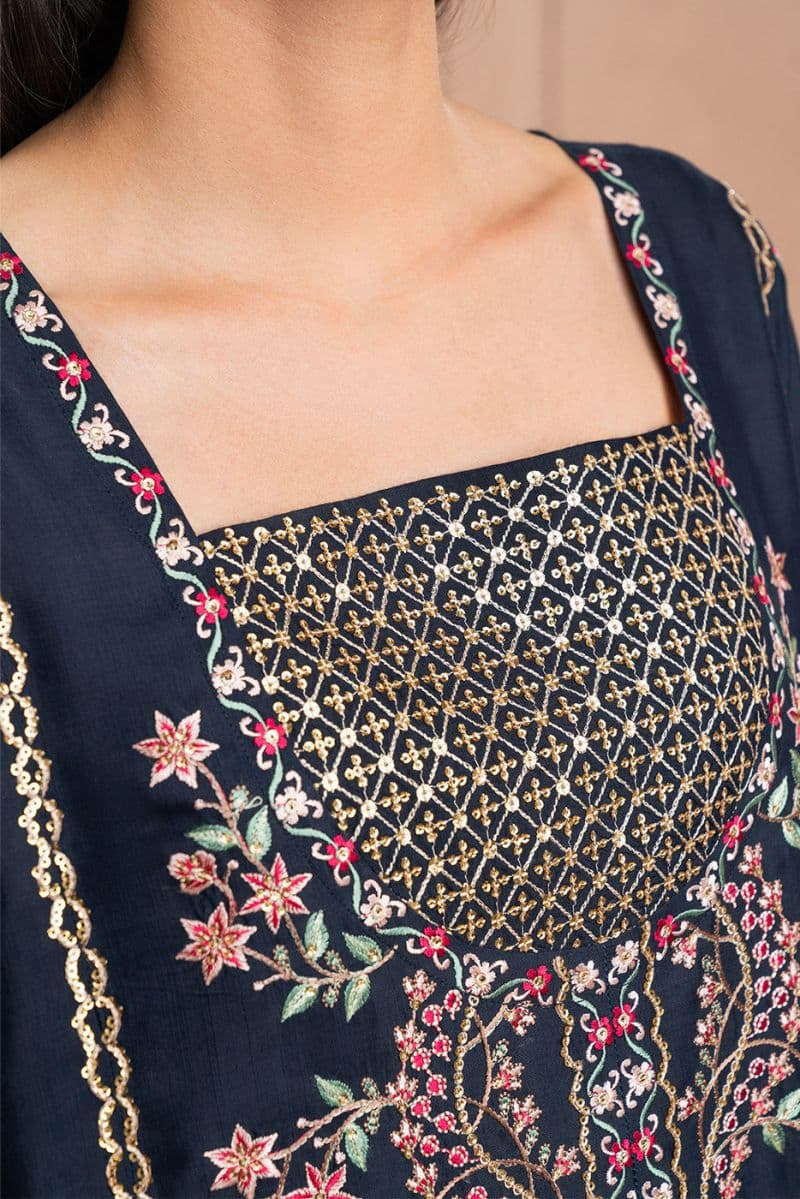 EMBROIDERED RAW SILK SHIRT (LUXURY PRET) thumbnail
