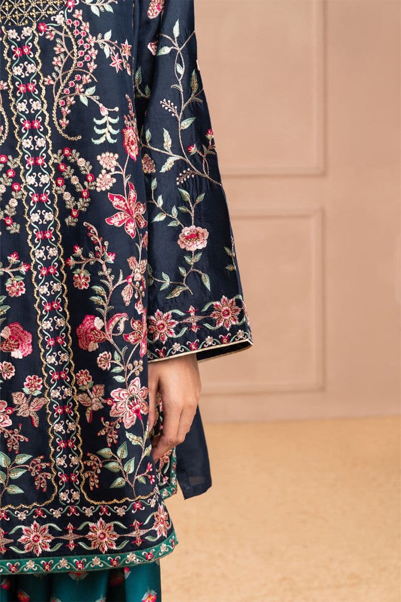 EMBROIDERED RAW SILK SHIRT (LUXURY PRET) thumbnail