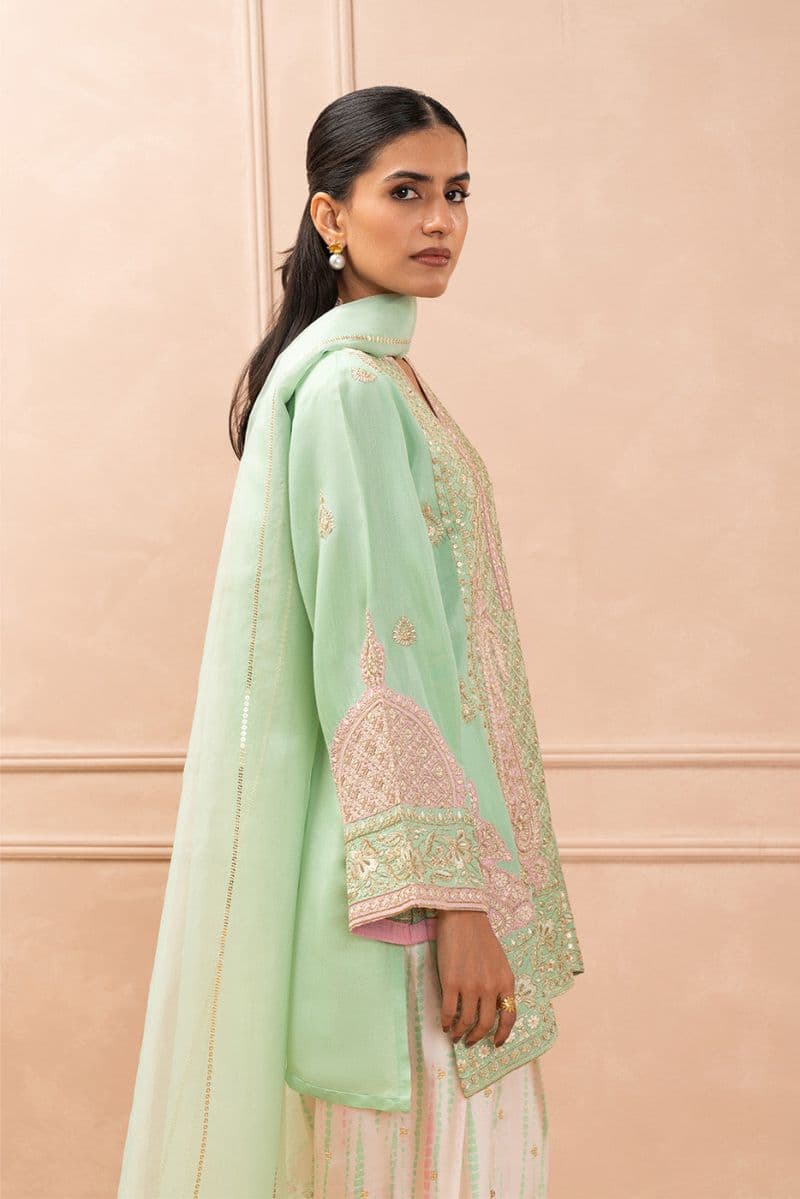 2 PIECE EMBROIDERED RAW SILK SUIT (LUXURY PRET) thumbnail
