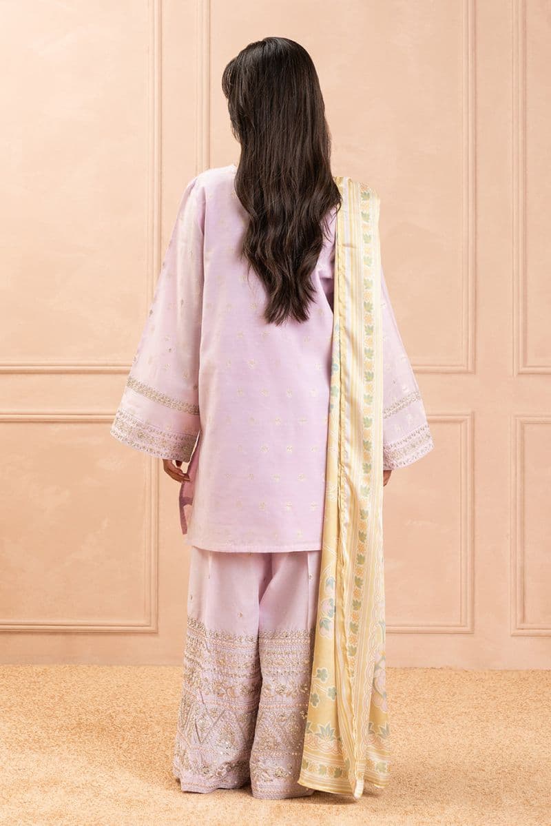 3 PIECE EMBROIDERED ZARI JACQUARD SUIT (LUXURY PRET) thumbnail