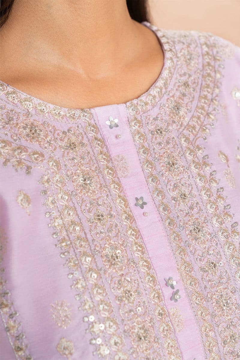 3 PIECE EMBROIDERED ZARI JACQUARD SUIT (LUXURY PRET) thumbnail