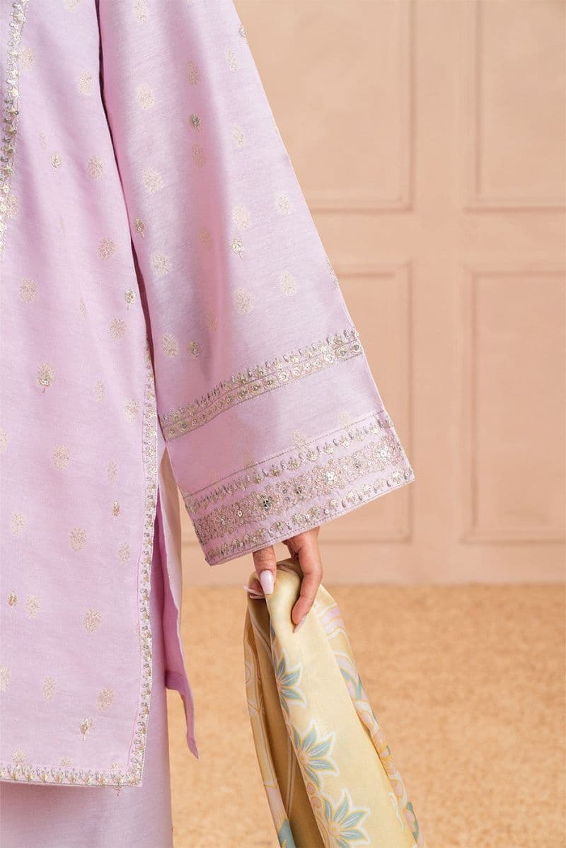 3 PIECE EMBROIDERED ZARI JACQUARD SUIT (LUXURY PRET) thumbnail
