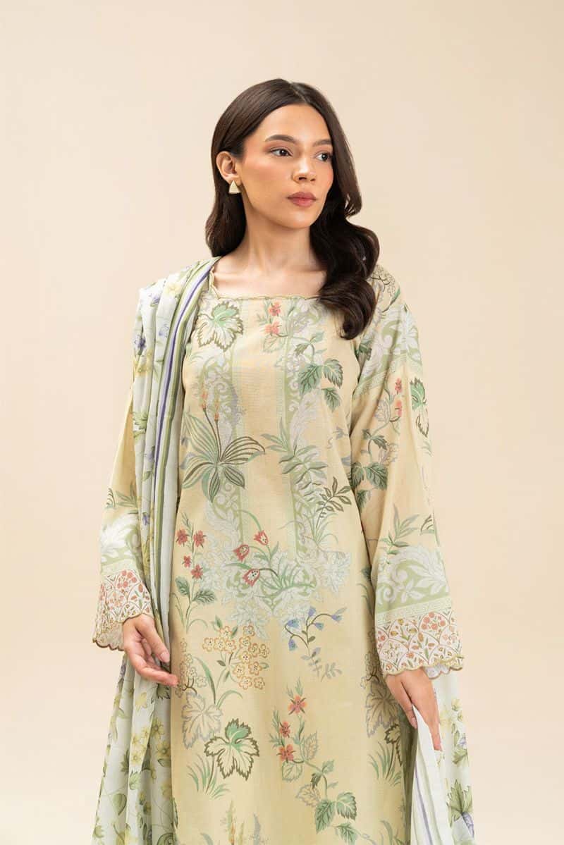 3 PIECE PRINTED LAWN SUIT-LIMEADE SUMMER (UNSTITCHED)