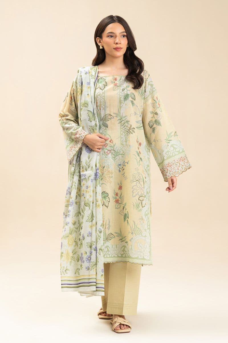 3 PIECE PRINTED LAWN SUIT-LIMEADE SUMMER (UNSTITCHED) thumbnail