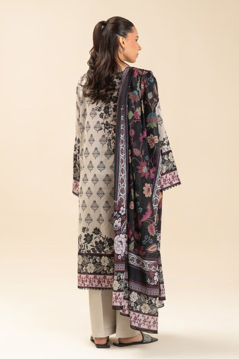 3 PIECE PRINTED LAWN SUIT-WHIMSICAL FLORET (UNSTITCHED) thumbnail