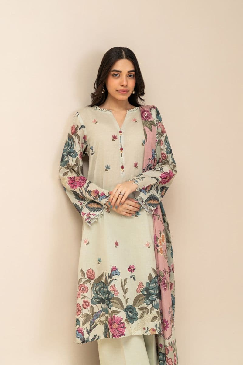 3 PIECE PRINTED LAWN SUIT-BOTANIC BLISS (UNSTITCHED) thumbnail
