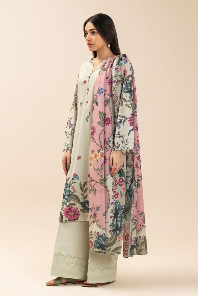 3 PIECE PRINTED LAWN SUIT-BOTANIC BLISS (UNSTITCHED) thumbnail