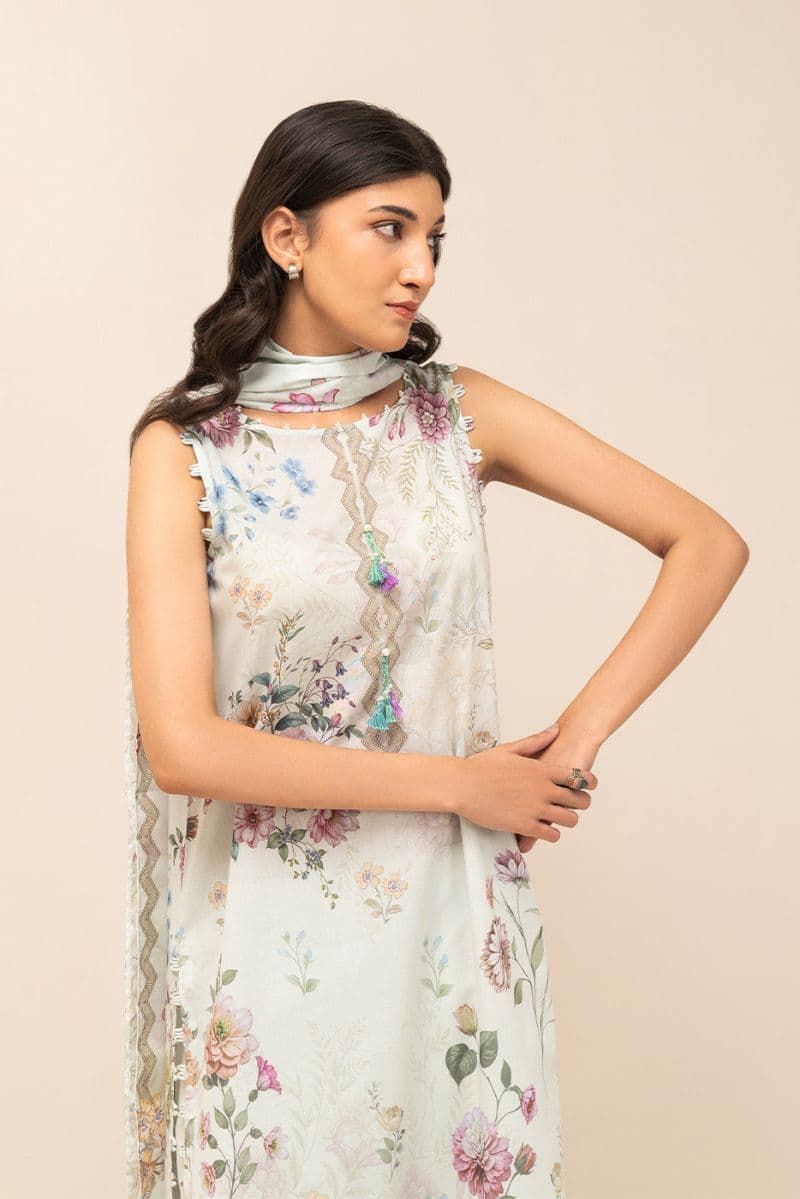 3 PIECE PRINT LAWN SUIT-IVORY WHISPER (UNSTITCHED) thumbnail