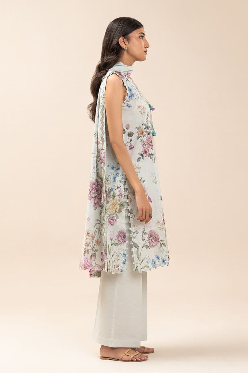 3 PIECE PRINT LAWN SUIT-IVORY WHISPER (UNSTITCHED) thumbnail