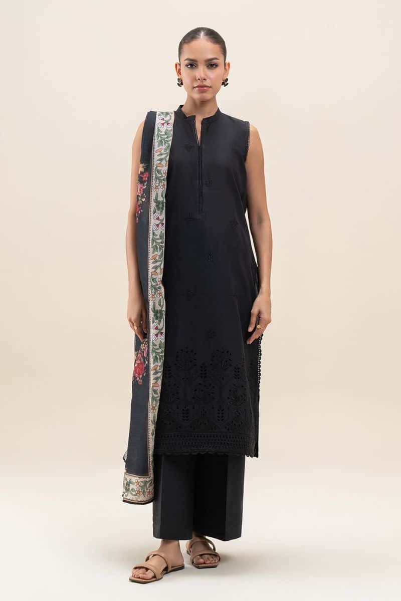 3 PIECE EMBROIDERED LAWN SUIT-ROSACEA PITCH (UNSTITCHED) - alternate view